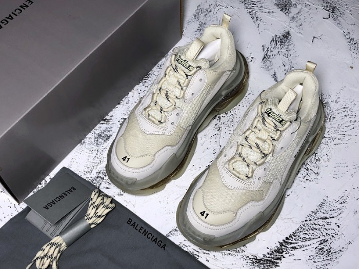 bl triple s trainers clear sole gold and white 541624 w09o1 9005