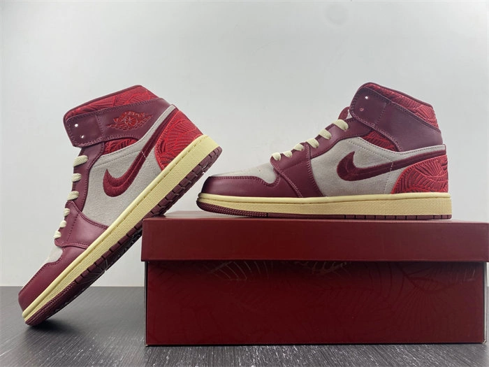 Jordan 1 Mid SE Tiki Leaf Team Red DZ2820- Effortless 3684