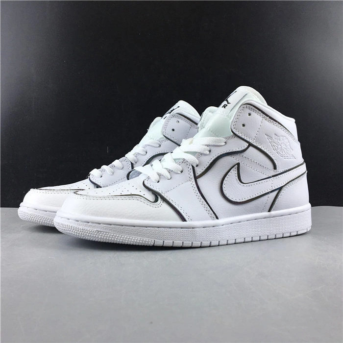 Jordan1 Mid Iridescent Reflective White CK6587- QuickDry 3763
