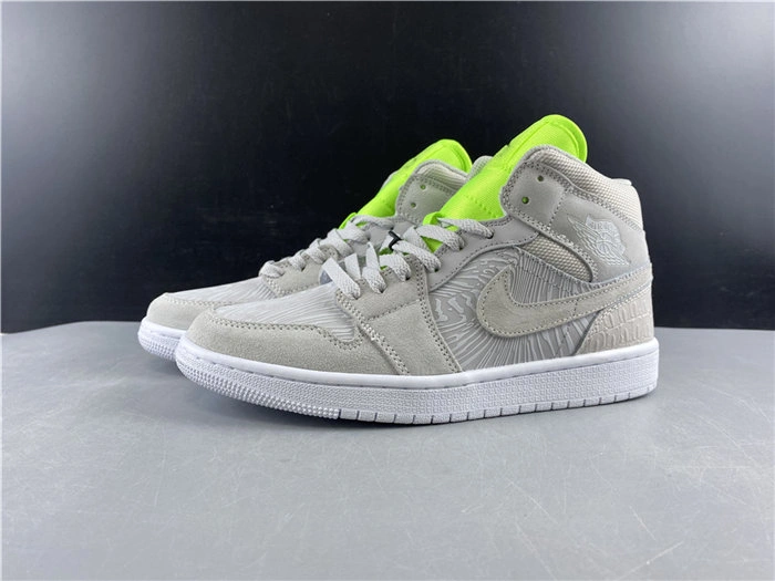 Jordan1 Mid Vast Grey Ghost Green CV3018- Cozy 3753