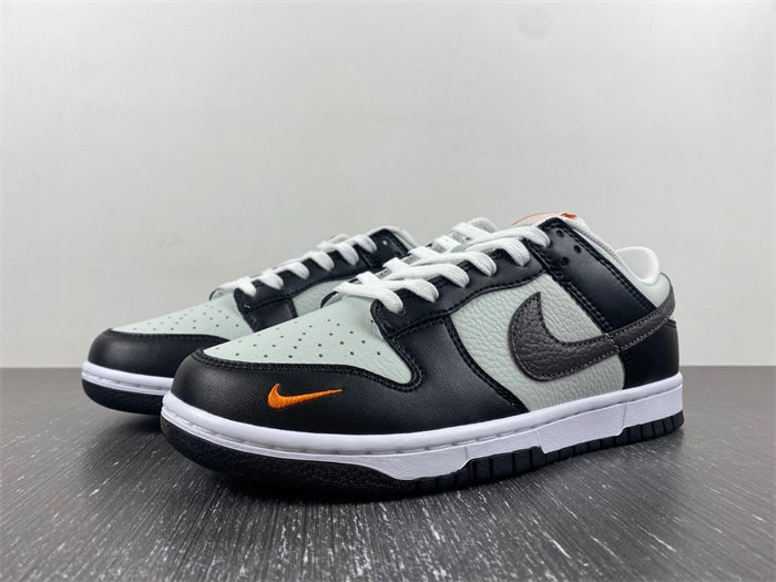 Nike Dunk Low Grey Black Orange Mini Swoosh FN7808- ModernLook 4617